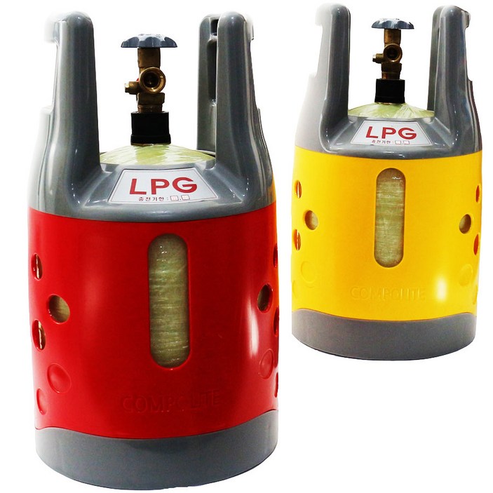 다원텍 콤포라이트 LPG 가스통 가벼운 플라스틱 휴대용 캠핑용 (충전기한 2029년 5월 최신품)