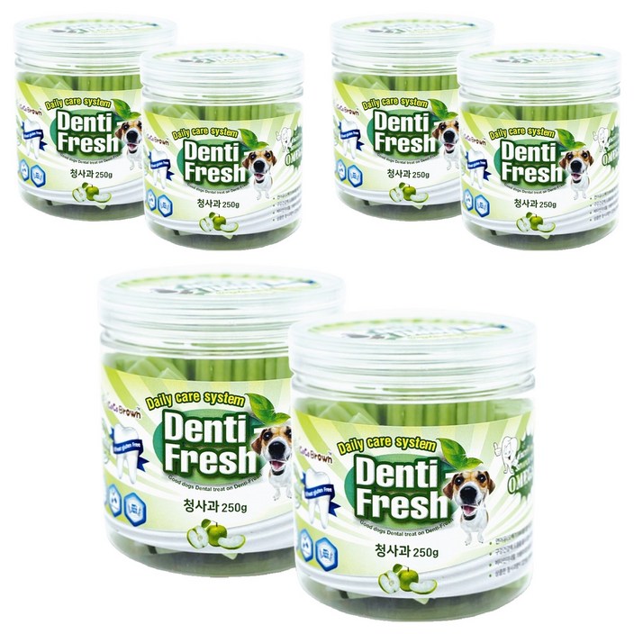 코코브라운 강아지 덴티프레쉬 덴탈껌, 청사과맛, 250g, 6개