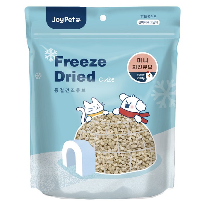 조이펫 반려동물 동결건조 큐브 간식 미니, 치킨, 200g, 1개 조이펫 반려동물 동결건조 큐브 간식 미니, 치킨, 200g, 1개