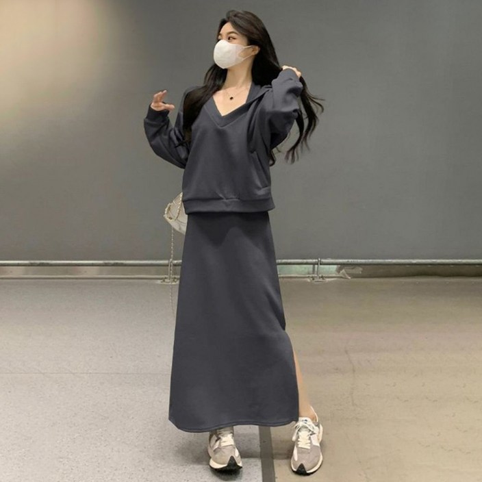 피어니스트 데일리 후드 원피스 콤보 투피스 세트