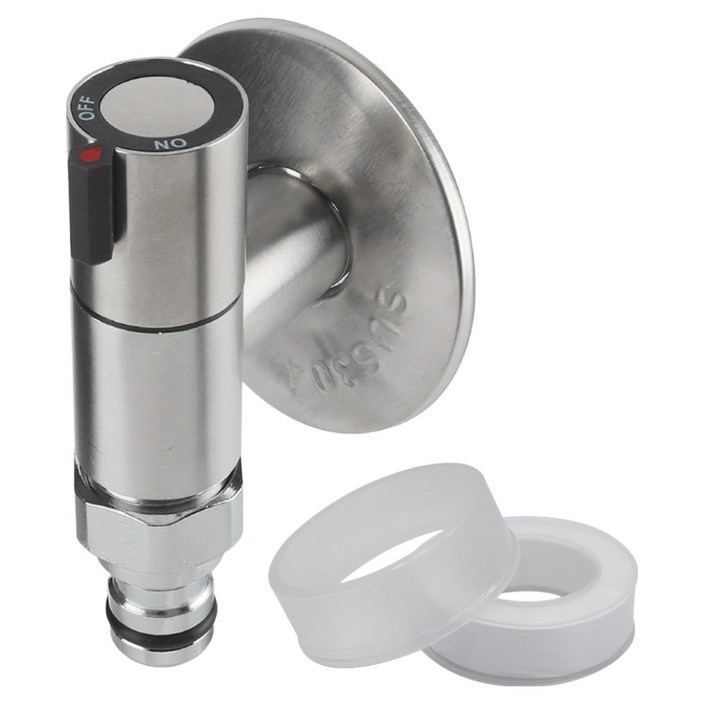 미리내 SUS304 슬림 납작 세탁기 커플링 수도꼭지 온수