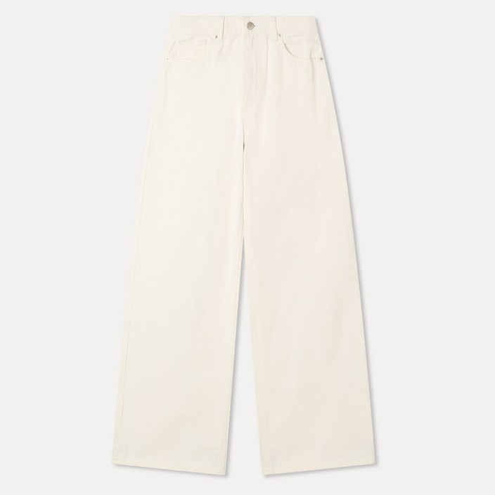 미쏘 여성용 베이직롱 기장 핏업 면 데님 와이드 팬츠