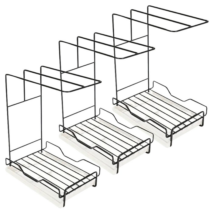 아케이바이 무타공 고급형 다용도 행주걸이, 블랙, 3개