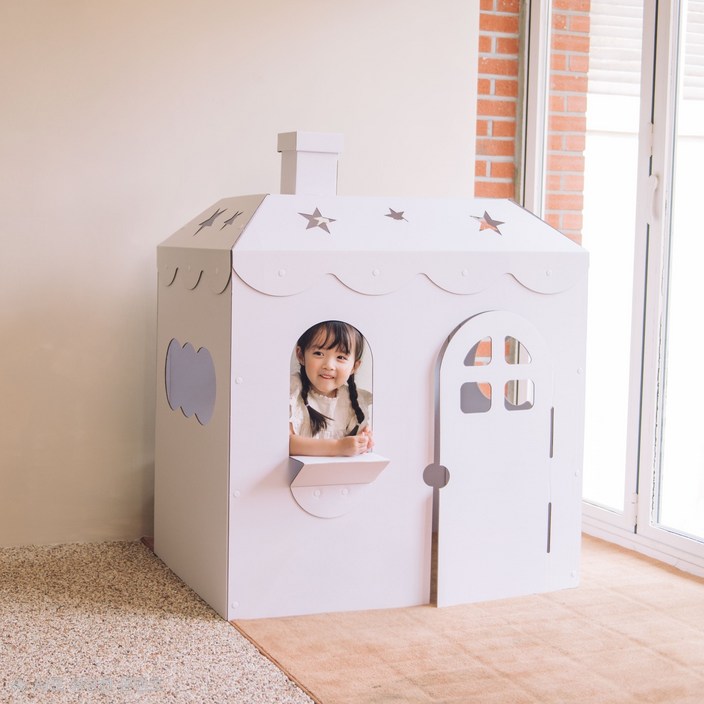 키즈바래 너만의 별장이 되길 바래 대형 종이집 놀이텐트