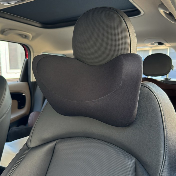 카템 감탄 3D 메모리폼 차량용 목쿠션  더스트백, 블랙, 1개