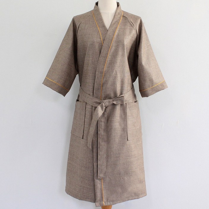 어메니티타올 프리미엄 호텔 목욕가운 업소용 마사지샵 피부샵 로브, 브라운, 1개