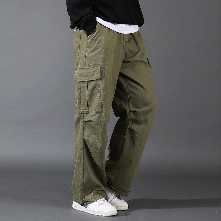 후앙스 와이드 면스판 카고 포켓 스트링 팬츠 GZCP-4991