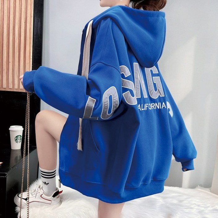 세인트이브 H483 오버핏 레터링 후드집업 점퍼