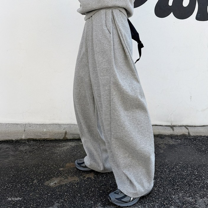 FITOJIM 남자 사이드 핀턱 옆트임 와이드 팬츠 밴딩 츄리닝 트레이닝 바지