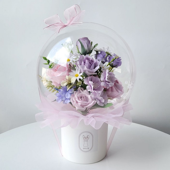 수비니샵 퍼플믹스 꽃풍선 레터링풍선 환갑 칠순 팔순 졸업식 생일 생신 축하 풍선꽃다발, 1개, 퍼플믹스