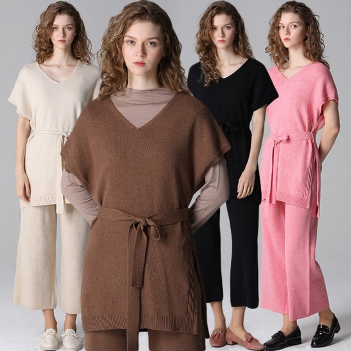 [최초가 38000원] 울블렌딩 케이블 롱 벨티드 베스트(4종택일)