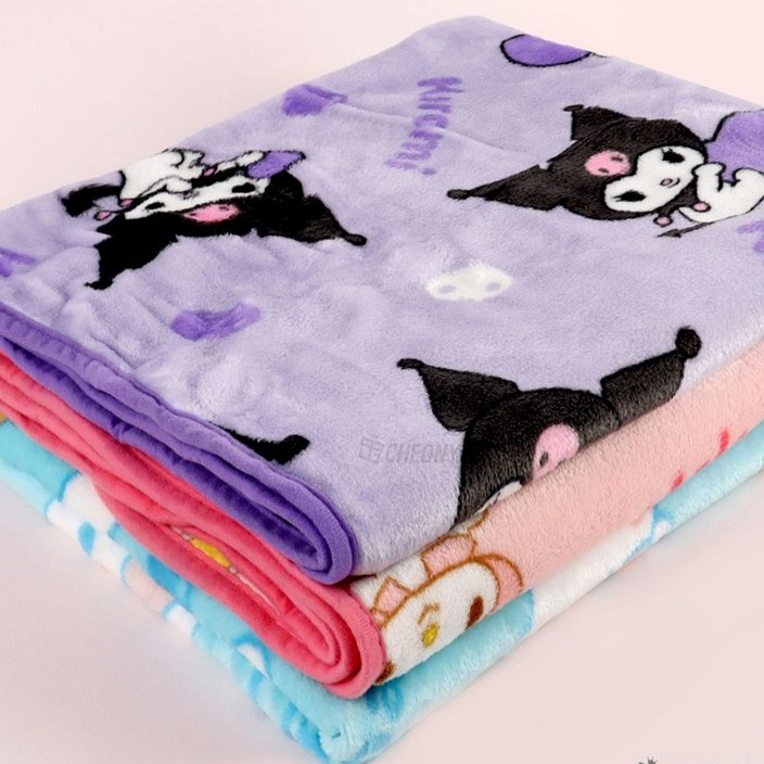 산리오 초등학생 무릎담요 비행기 차량용담요