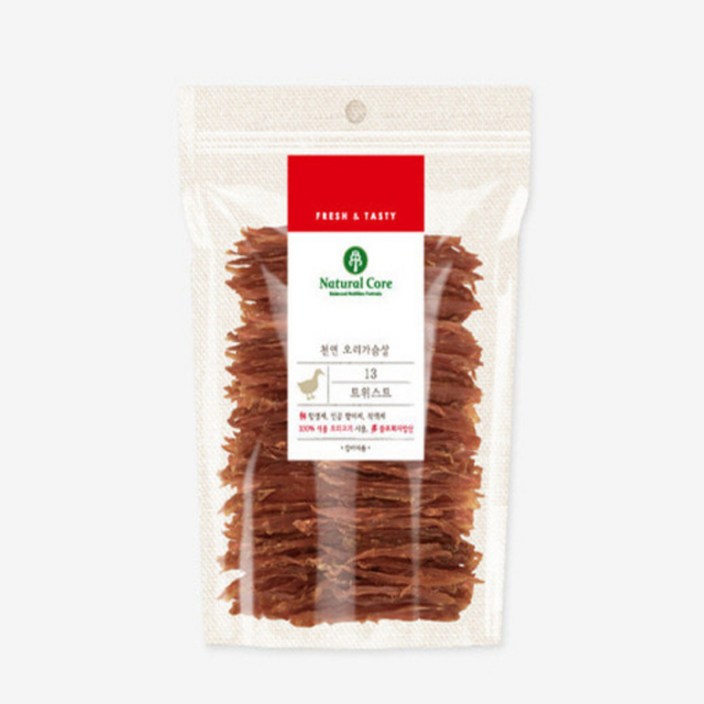 네츄럴코어 천연오리가슴살 트위스트 180g 강아지간식, 천연 오리가슴살, 180g, 1개