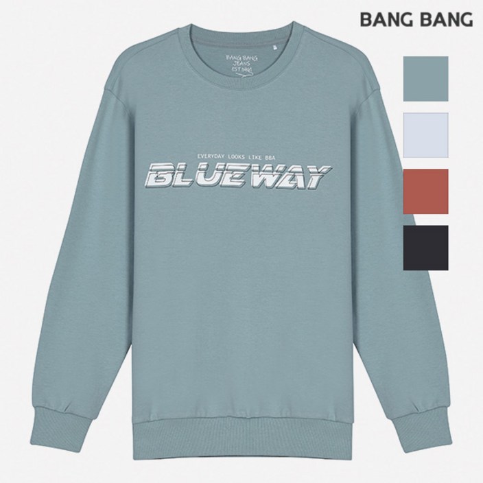 뱅뱅 공용 특양면 레터링 맨투맨,FTJ750,뉴코아울산