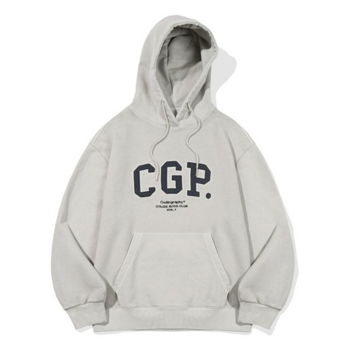국내발송정품 코드그라피 CGP 아치 로고 피그먼트 후드티 라이트그레이
