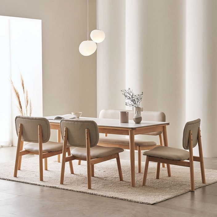 장인가구 칸토르모노 패밀리 세라믹 6인 낮은식탁 테이블 1600