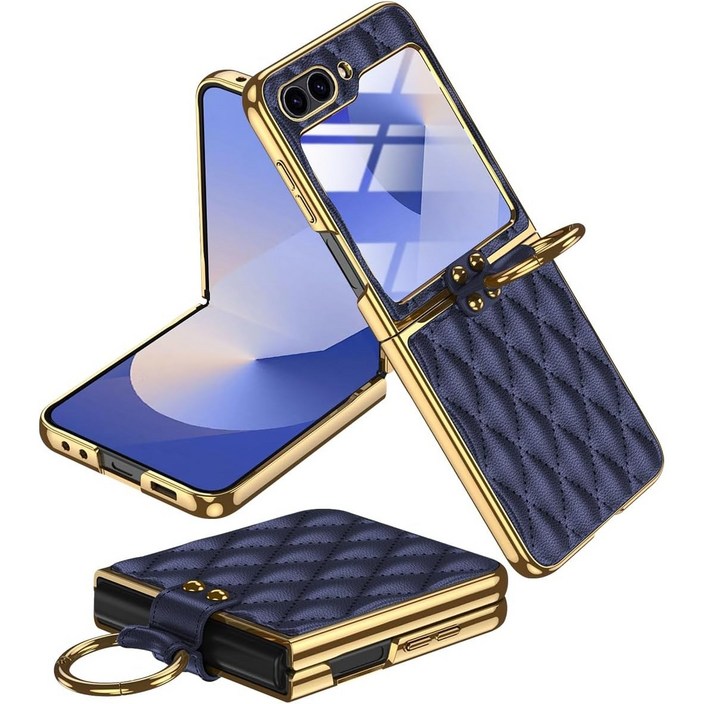 헤미션 갤럭시 Z플립 링 가죽 케이스 외부보호필름 ZFLC01