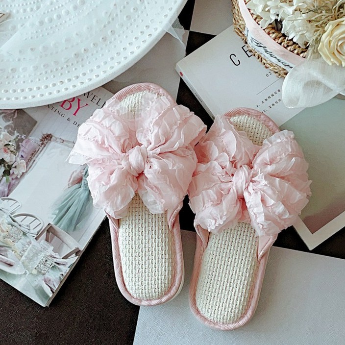 릴라루 폭신러블리 린넨 리본 슬리퍼 여성 사무실 실내화