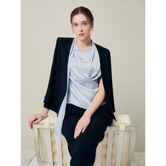 지고트 JR5A0JK011모던 테일러드 노카라 자켓 재킷