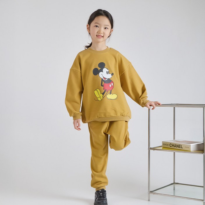 디즈니 봄 아동 미키마우스 피그먼트 맨투맨 상하복 세트