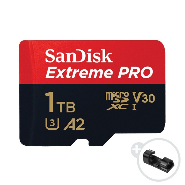 샌디스크 익스트림 프로 마이크로 SD 카드 + 데이터 클립, 1TB - 투데이밈