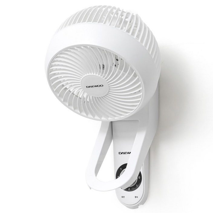 대우 벽걸이 서큘레이터 선풍기 360도 입체 회전 소형 미니 에어 공기 순환기 저소음 가정용 업소용