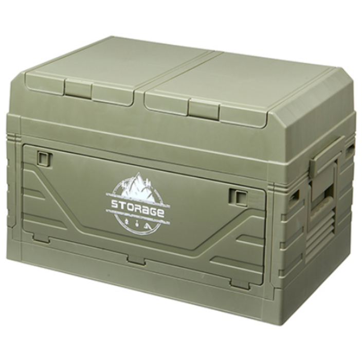 캠핑 정리함 2종 상판 테이블 수납박스 트렁크 보관함, 1개, 1단, 그린수납형