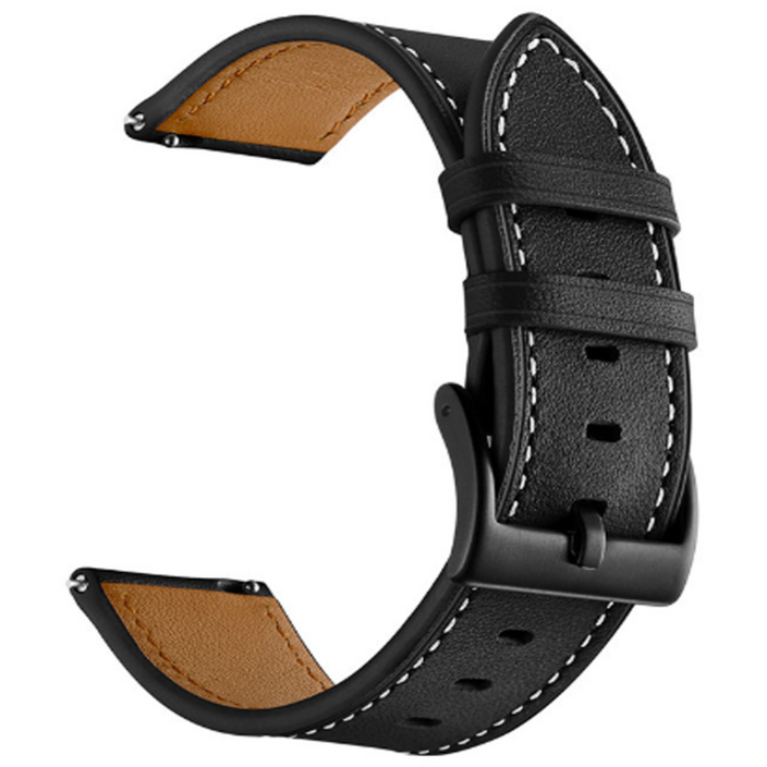 바오토드 갤럭시워치 가죽 스티치 패션 시계줄 스트랩 밴드 줄 42MM 46MM R810/815/800/805 호환, 블랙