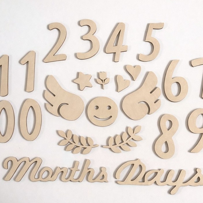 우드숫자 30일 50일 100일 신생아 졸업 기념일 만삭촬영