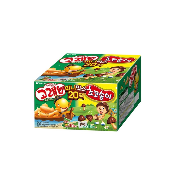 오리온 고래밥 초코송이 미니믹스 과자세트, 고래밥 볶음 양념맛 10p  초코송이 10p, 1세트