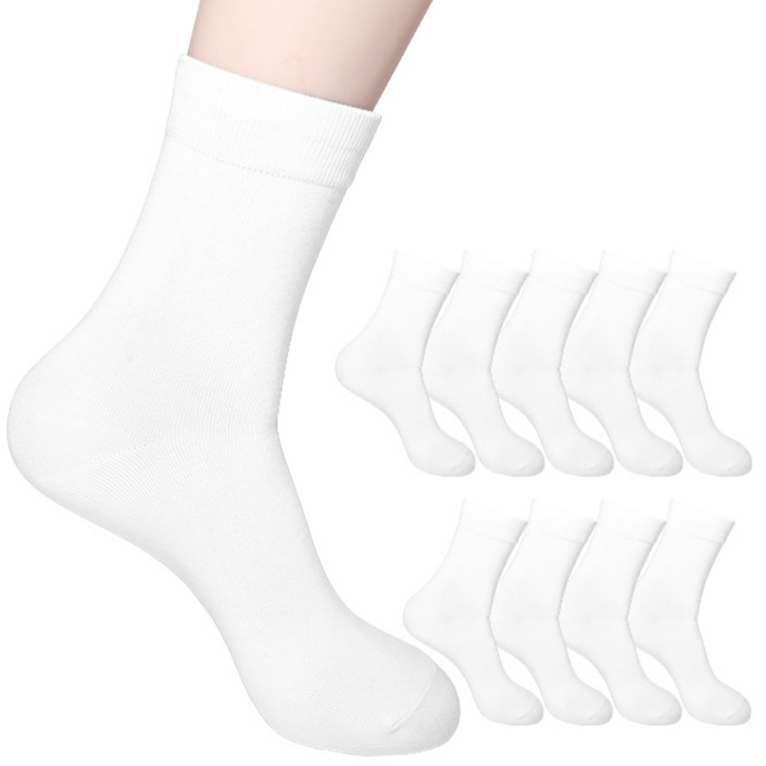 두발로 남성용 프리미엄 무지 중목 양말 10켤레 두발로 남성용 프리미엄 무지 중목 양말 10켤레