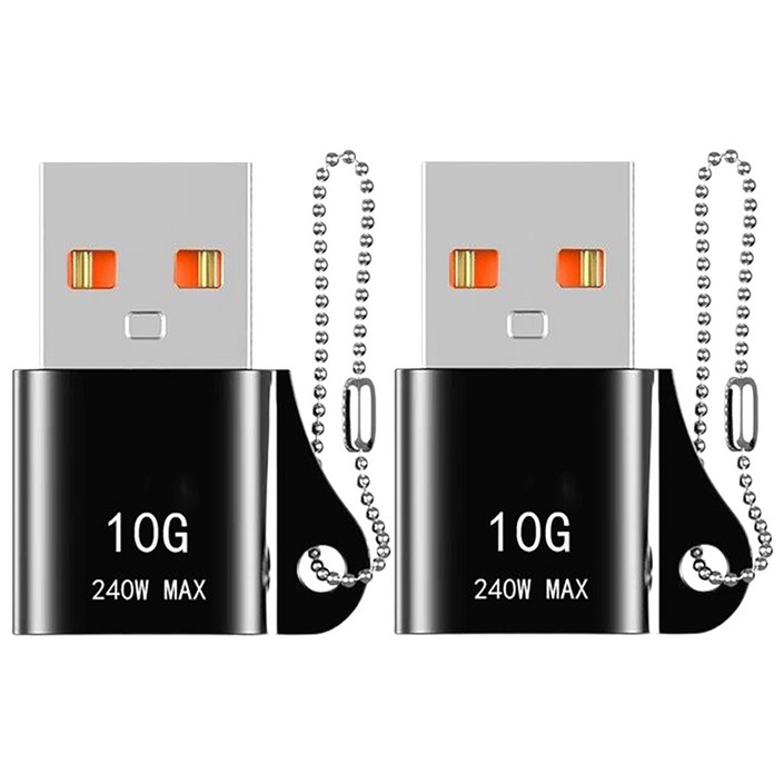 잇곰 스마트 IG USB A타입C타입 변환 젠더, 2.7cm, 2개, 블랙