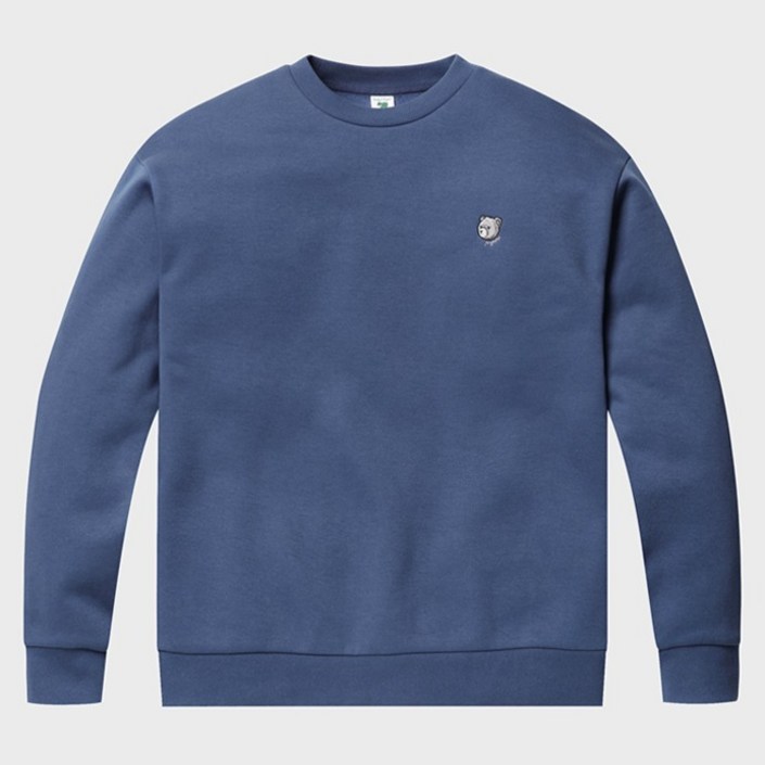 프로젝트엠 캐주얼 문베어 세미오버핏 플리스 맨투맨