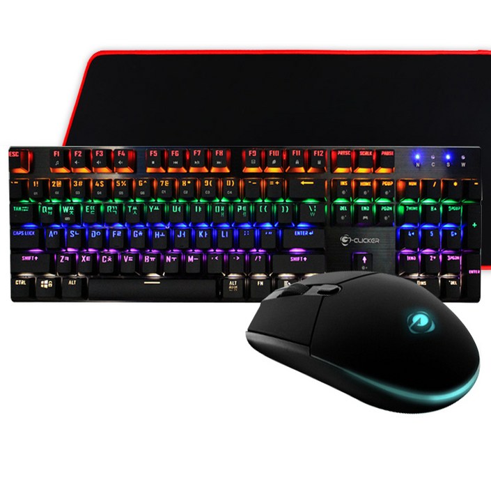 지클릭커 기계식 키보드 마우스 세트 With Pad 청축, GMK510X Special, 혼합색상, 일반형 지클릭커 기계식 키보드 마우스 세트 With Pad 청축, GMK510X Special, 혼합색상, 일반형