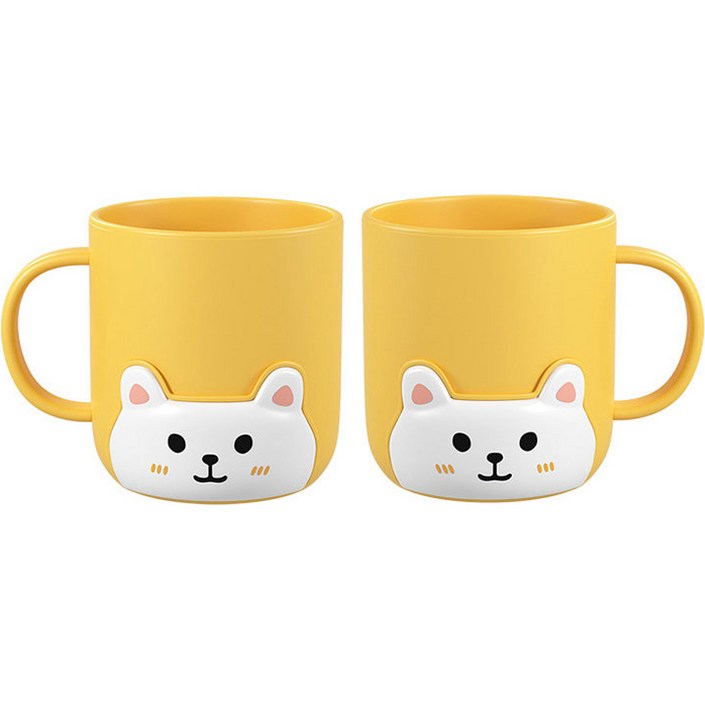 더자카 컬러풀 고양이 양치컵