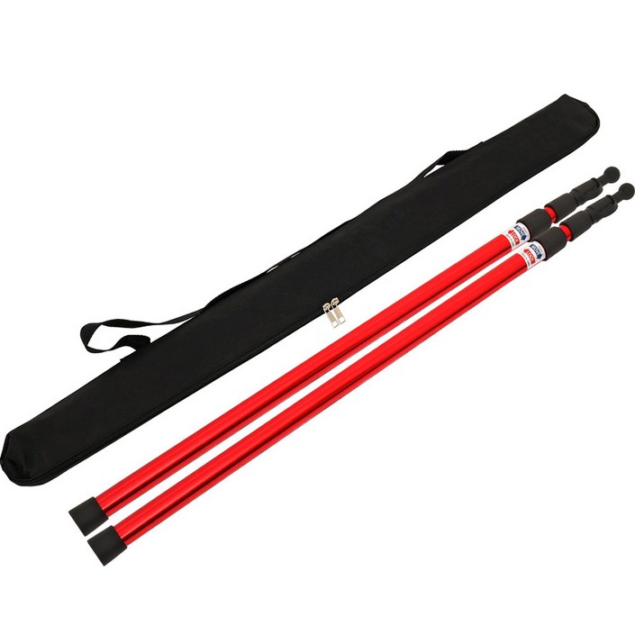 캠프빌리지 슬라이드 폴대 캡형 레드 2p  가방 세트, 1세트