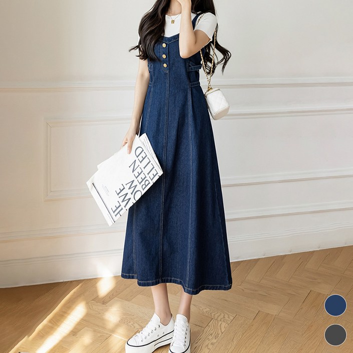 메이첼 뷔스티에 데님 원피스 04917 J 빅사이즈 포함