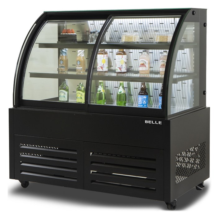 BELLE 프리미엄 쇼케이스 라운드 앞문형 블랙 방문설치, JRF1200B