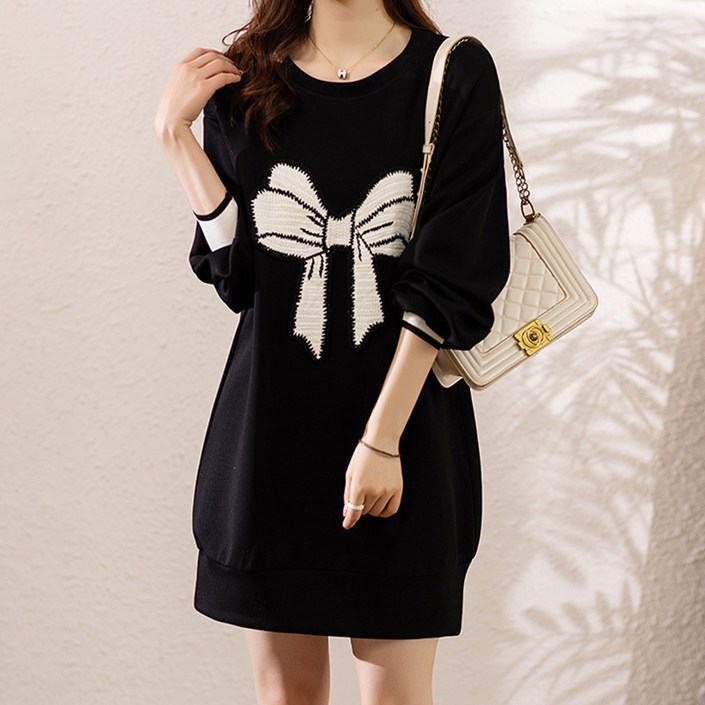 아뗄릭 리본 자수 미니 원피스 10021 빅사이즈 포함