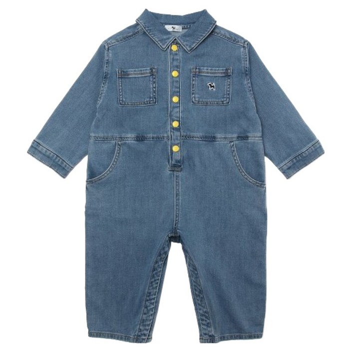 블루독베이비 아동용 실크 데님 점프수트