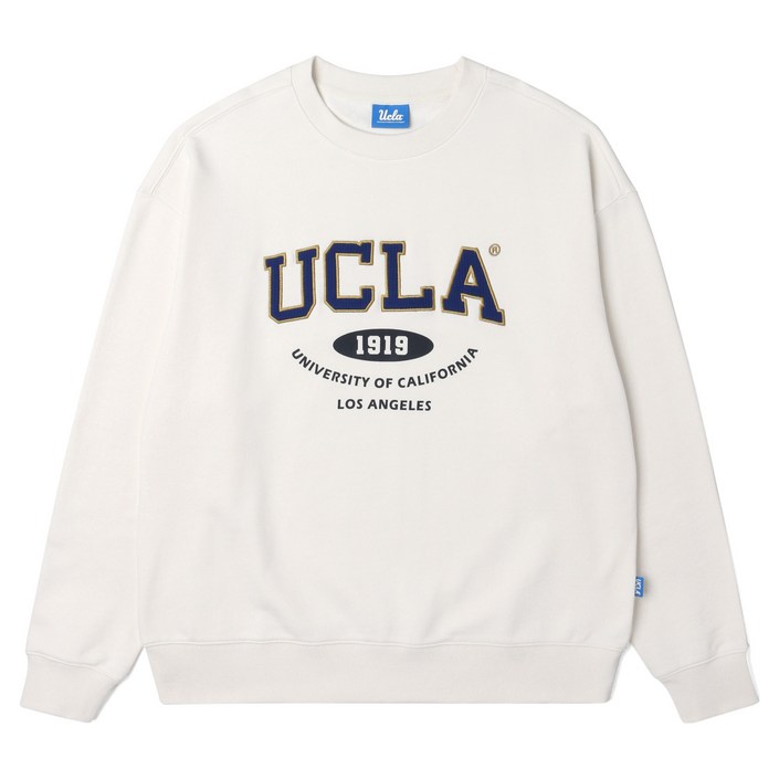 UCLA 프린트 자수 믹스 오버핏 쮸리 맨투맨 UA3LT82