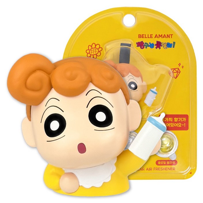 벨르아망 짱구는못말려 차량용 미니 방향제 본품  센트캡슐 2ml 3p, 1세트, 짱아블랙체리, 프레쉬 코튼, 플로럴 플라워