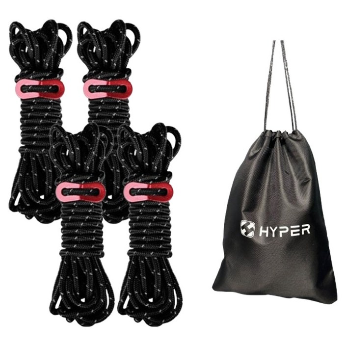 하이퍼플래닛 캠핑 텐트 로프 스트링 4p  파우치 세트