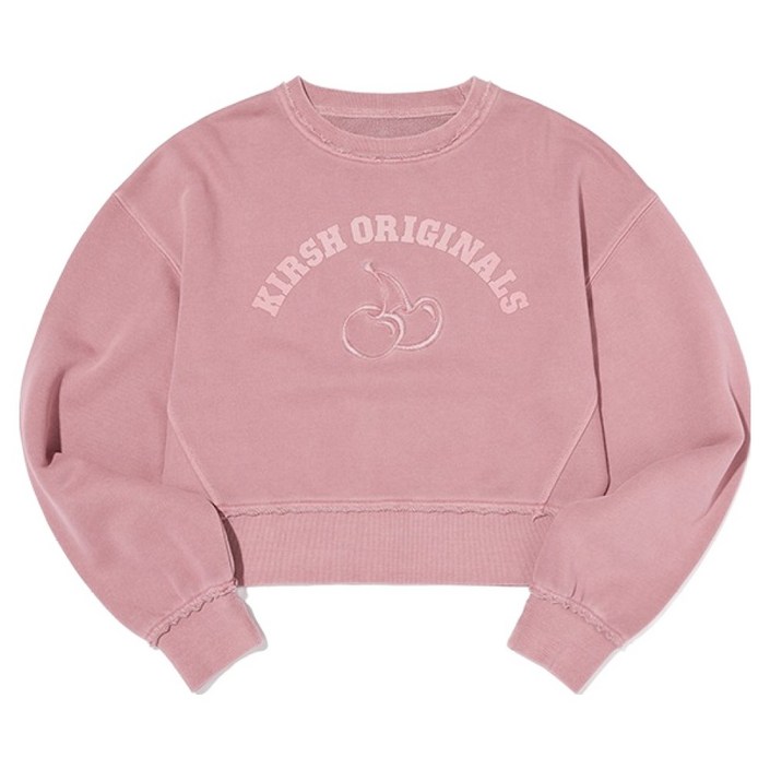 키르시 피그먼트 다잉 아치 체리 크롭 스웻셔츠