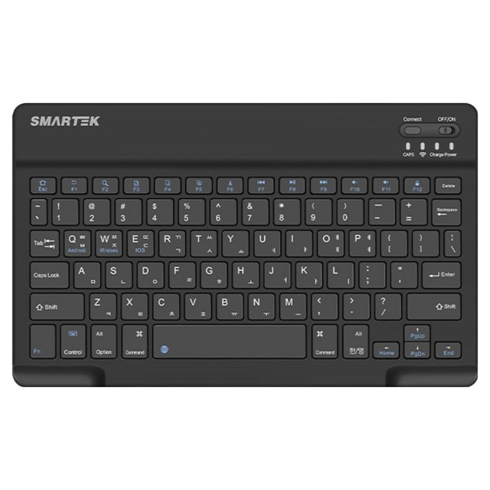 스마텍 초슬림 충전식 미니 저소음 C타입 블루투스 무선 펜타그래프 키보드, 무접점, Black, STBK4000
