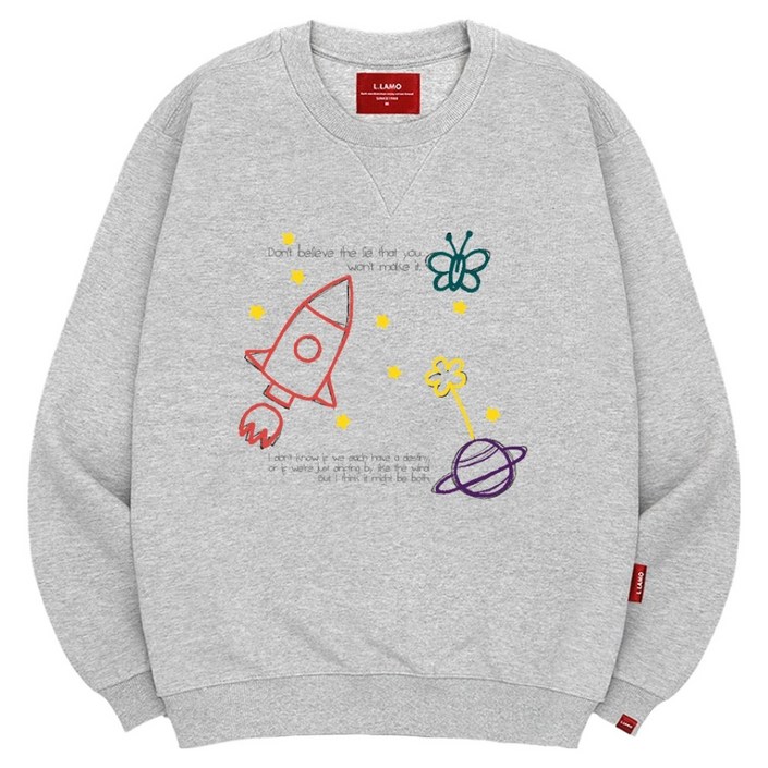 엘라모 남녀공용 스페이스드림 맨투맨