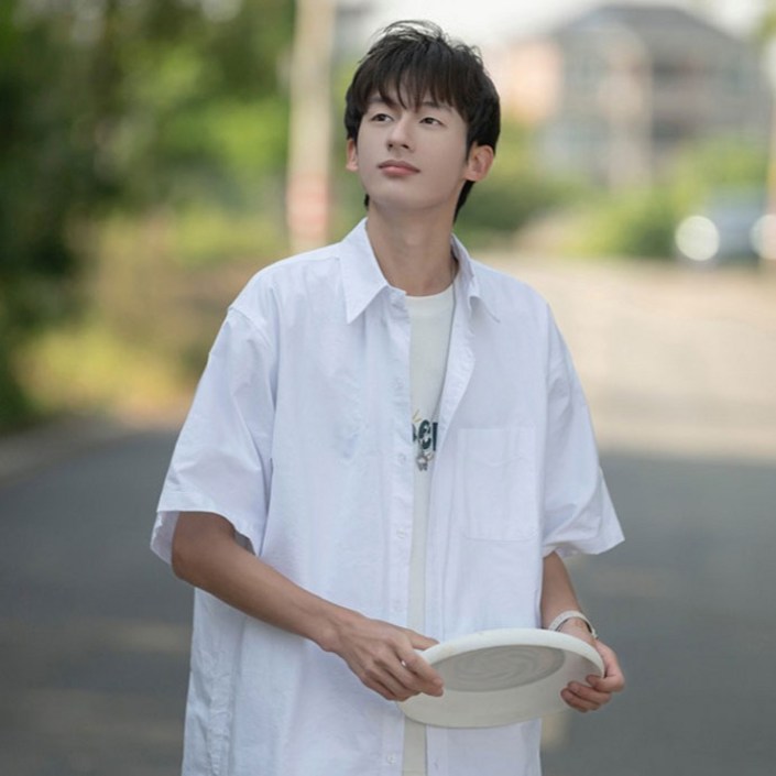 선빛 남성용 페리온 오버핏 데일리 반팔 셔츠