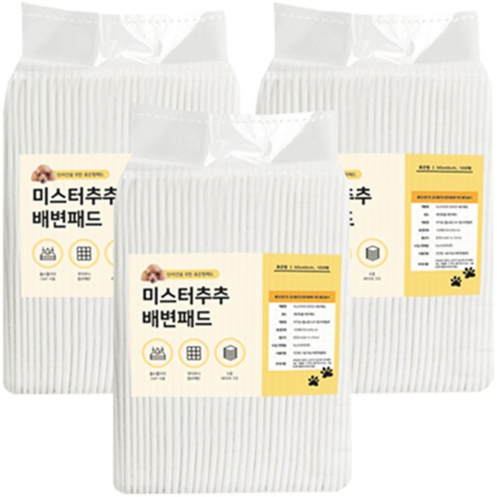 미스터추추 반려견 배변패드 15g, 100개입, 3개