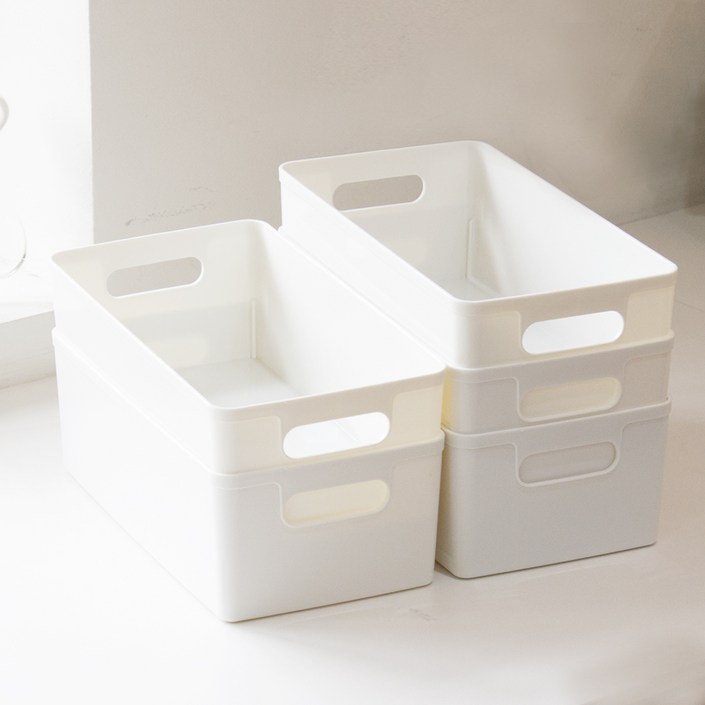 아임홈리빙 ZINI 심플 바스켓 바디세트, 화이트, 1호160 x 300 x 100 mm, 1세트