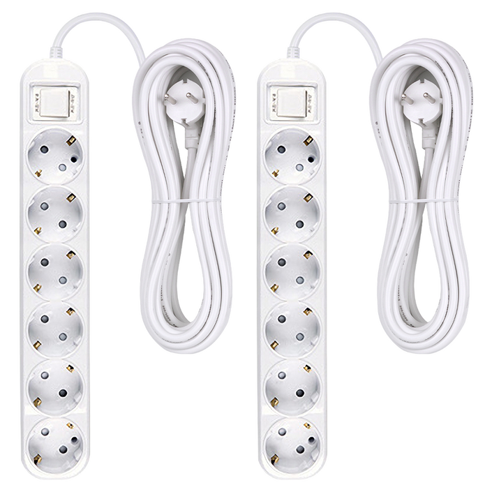 오성정밀 접지 멀티탭 6구, 8m, 단일 색상, 2개